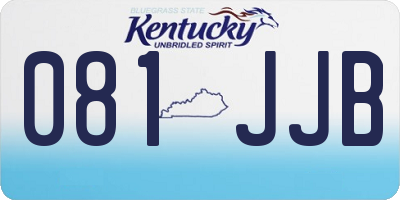 KY license plate 081JJB