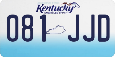 KY license plate 081JJD