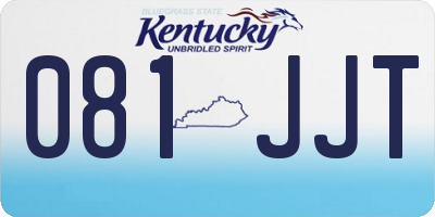 KY license plate 081JJT