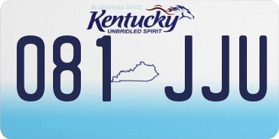 KY license plate 081JJU