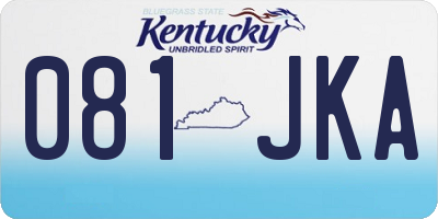 KY license plate 081JKA