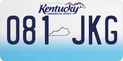 KY license plate 081JKG