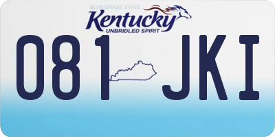KY license plate 081JKI