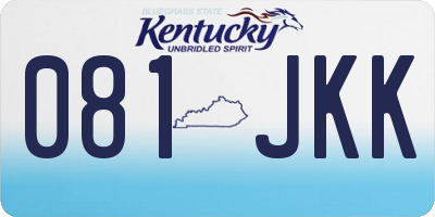 KY license plate 081JKK