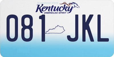 KY license plate 081JKL