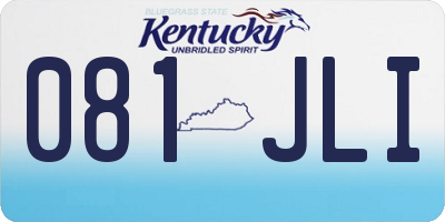 KY license plate 081JLI