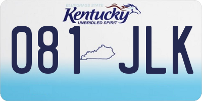 KY license plate 081JLK
