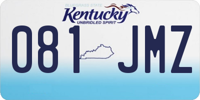 KY license plate 081JMZ