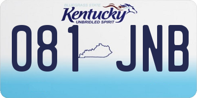 KY license plate 081JNB