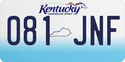 KY license plate 081JNF
