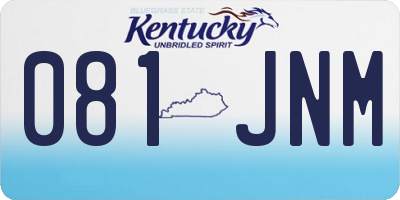 KY license plate 081JNM