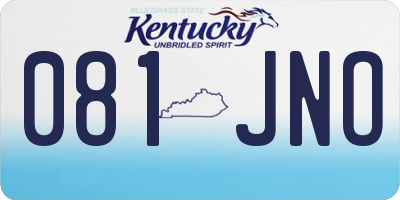 KY license plate 081JNO