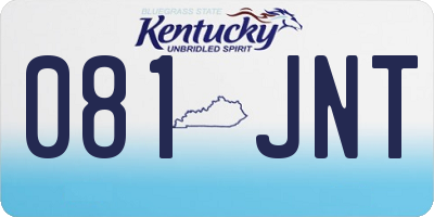 KY license plate 081JNT