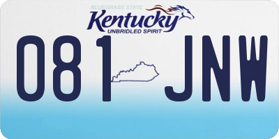 KY license plate 081JNW