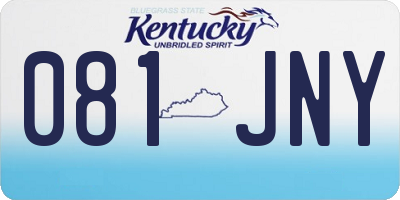 KY license plate 081JNY