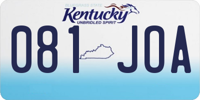 KY license plate 081JOA