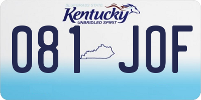 KY license plate 081JOF