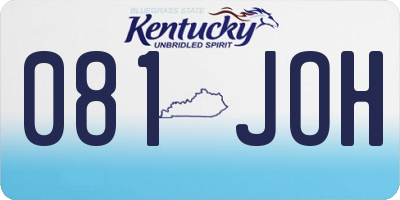 KY license plate 081JOH