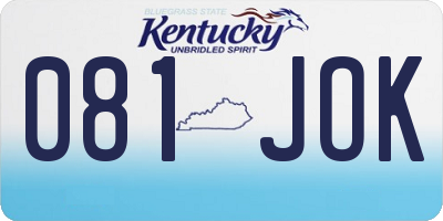 KY license plate 081JOK