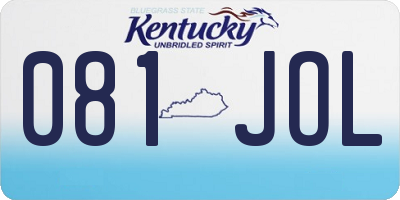 KY license plate 081JOL