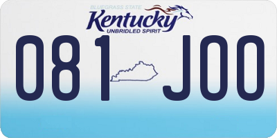 KY license plate 081JOO