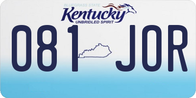 KY license plate 081JOR