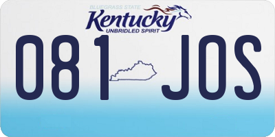 KY license plate 081JOS