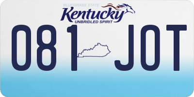 KY license plate 081JOT