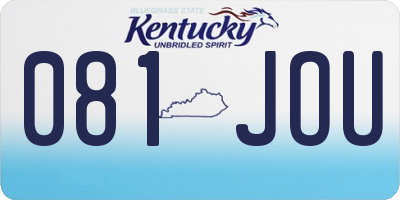 KY license plate 081JOU