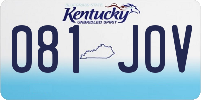 KY license plate 081JOV