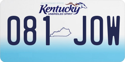 KY license plate 081JOW