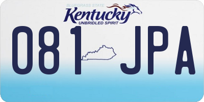 KY license plate 081JPA
