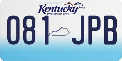 KY license plate 081JPB