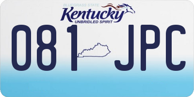 KY license plate 081JPC