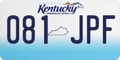 KY license plate 081JPF