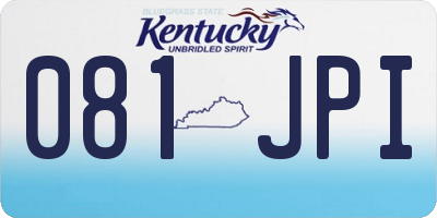 KY license plate 081JPI