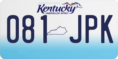 KY license plate 081JPK