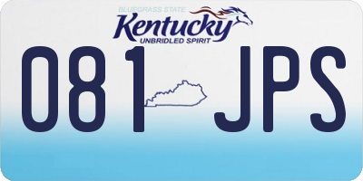 KY license plate 081JPS