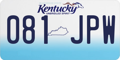 KY license plate 081JPW