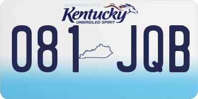 KY license plate 081JQB