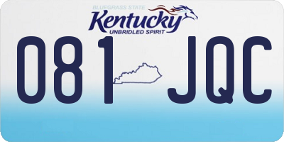 KY license plate 081JQC