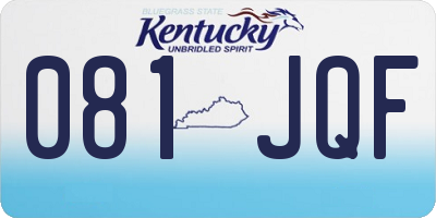 KY license plate 081JQF