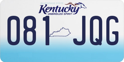 KY license plate 081JQG