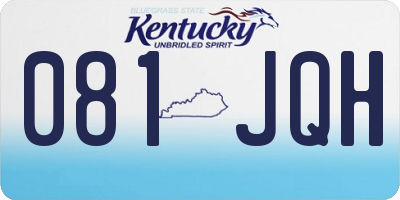 KY license plate 081JQH
