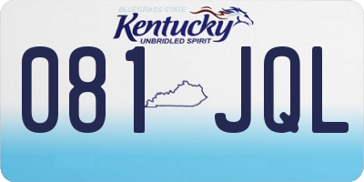 KY license plate 081JQL