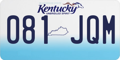 KY license plate 081JQM