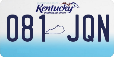 KY license plate 081JQN