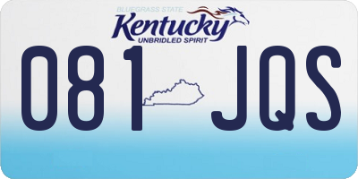 KY license plate 081JQS