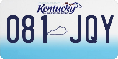 KY license plate 081JQY