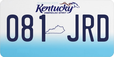 KY license plate 081JRD